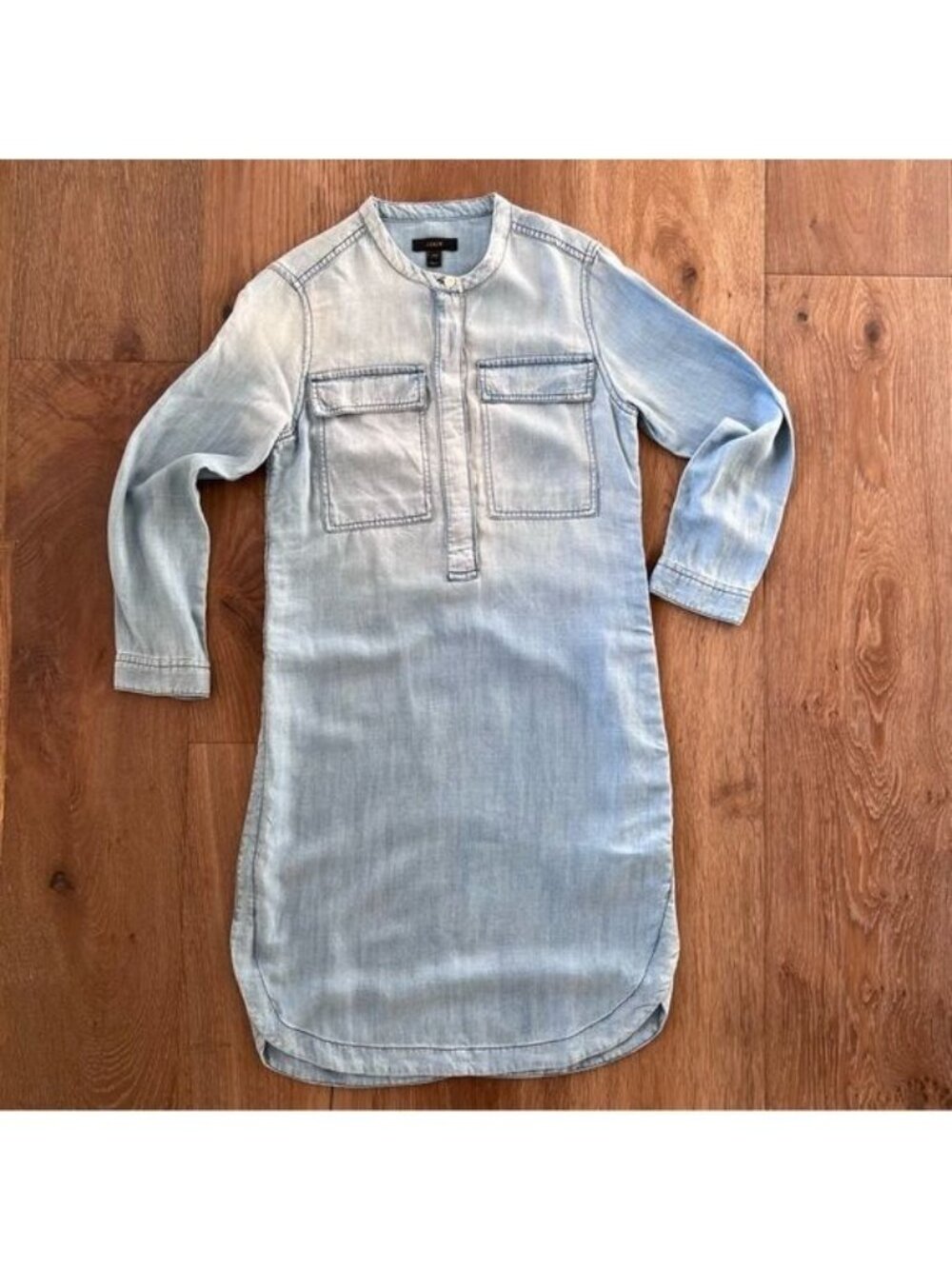 J Crew Drapey Chambray Shirt Dress Denim, XXS, B9841